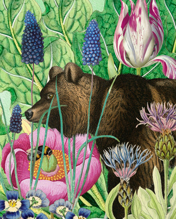 Bear in Flowers - Whimsical Card