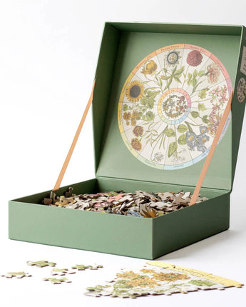 500-Piece Round Jigsaw Puzzle - Flower Clock