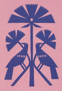 Papercut Bird Blue Card