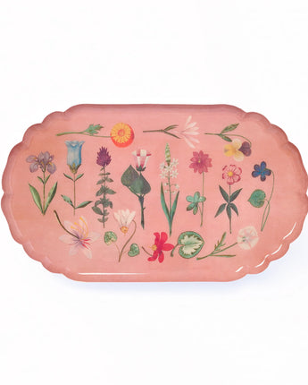 Scallop Edge Enamel Tray - Festival of Flowers