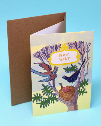 New Baby Bird Greetings Card