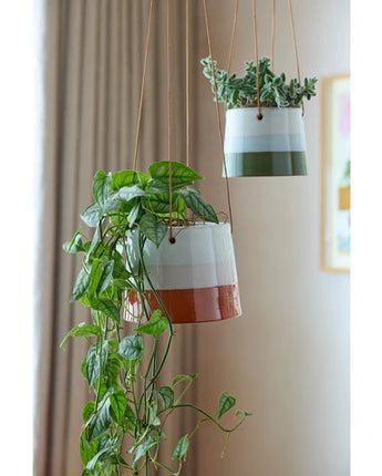 Hanging Pot Blue and Green 9.5cm