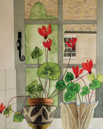 Cyclamen Window II - Vera Rosenberry - card