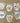 Pottery Bunting – 6 Decorative Floral Jugs