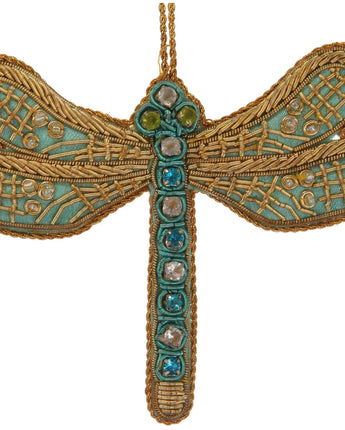 Turquoise Satin Dragonfly Decoration