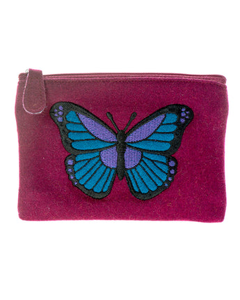 Felt Butterfly Purse - Plum