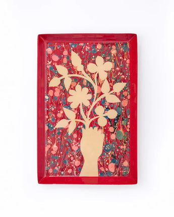 Posy in Hand Rectangular Enamel Tray