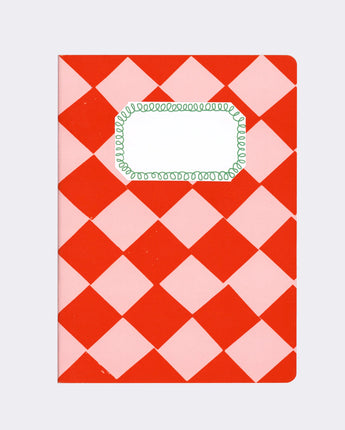 Red and Pink Chequered A5 Sketch Notebook