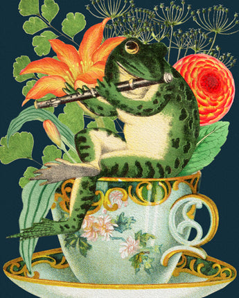 Frog in Teacup - Whimsical Card