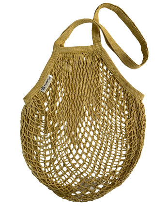 Botanical Dye Long Handled String Bag - Ochre