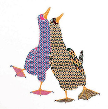 Pink polka dot and Tweed Footed Boobie - Card