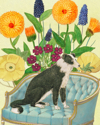 Dog on Loveseat - Whimsical Card