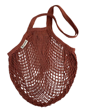 Botanical Dye Long Handled String Bag - Cocoa