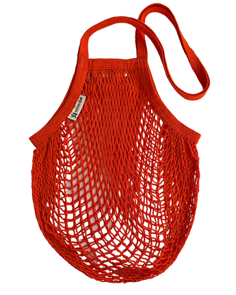 Organic Long Handled String Bag - Orange